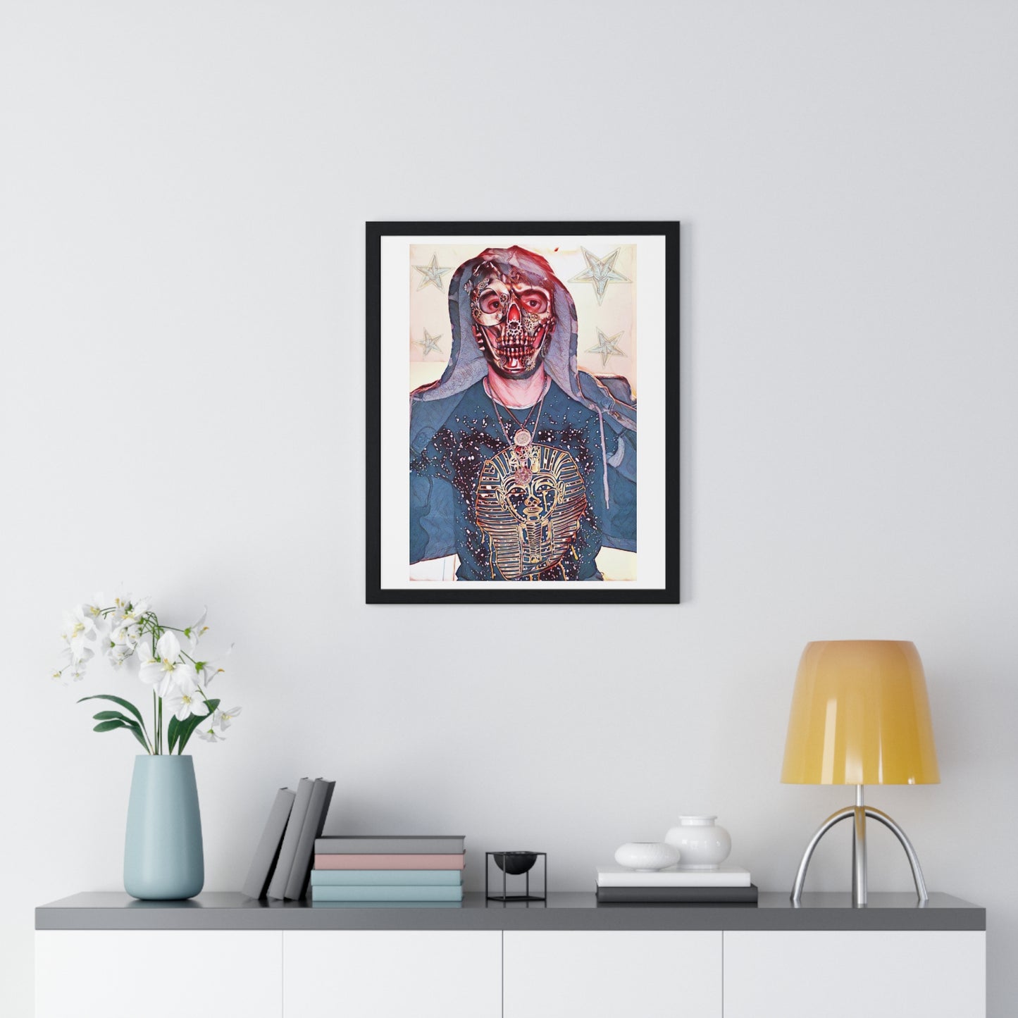 Alt Punk Portrait Art, Large Decor Framed Print