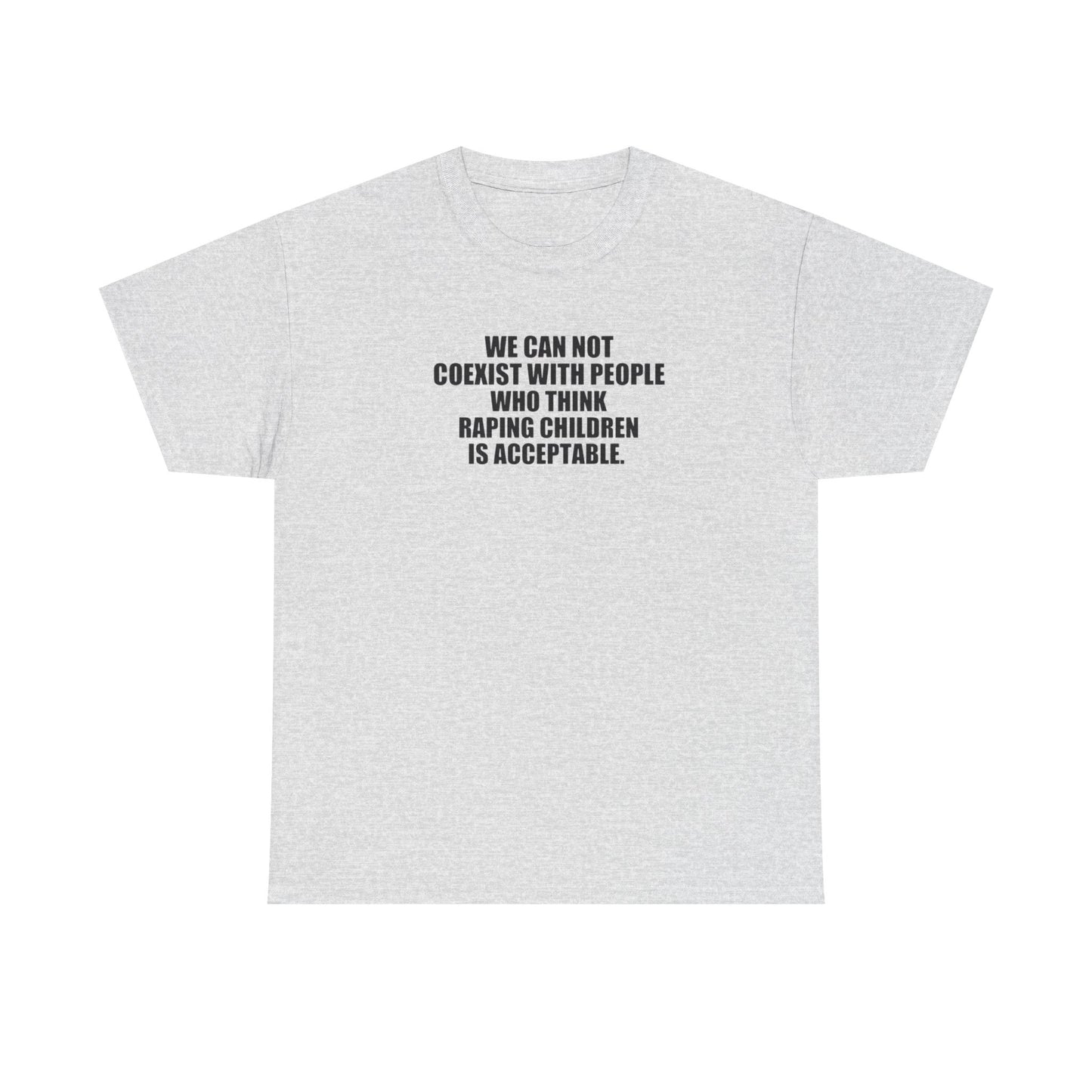 We Cannot Co-Exist with People Who Think Raping Children is Acceptable, Politics T-Shirt