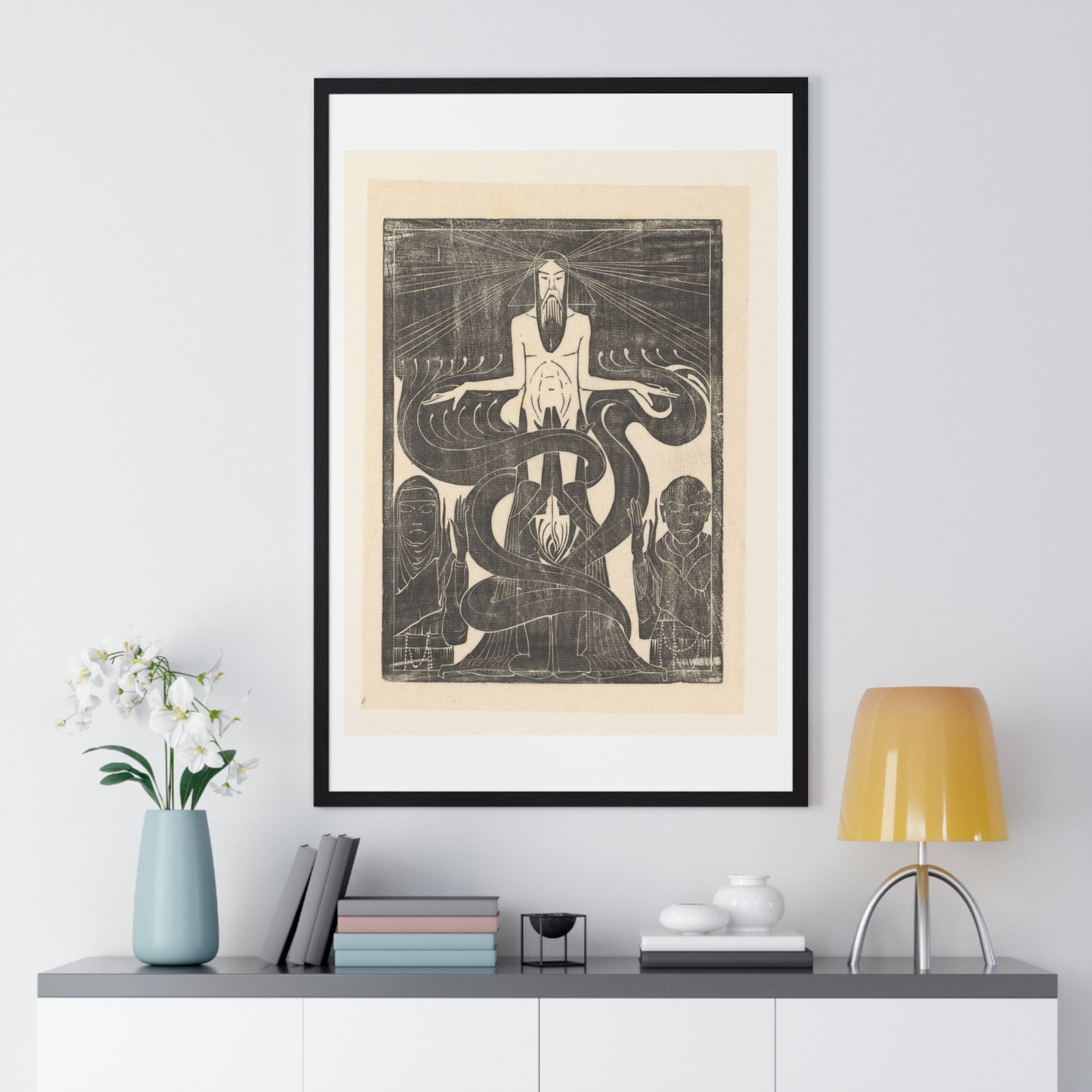 Argonauten Manlijk en Vrouwlijk Vuur (1894) by Karel Petrus Cornelis de Bazel, from the Original, Framed Art Print