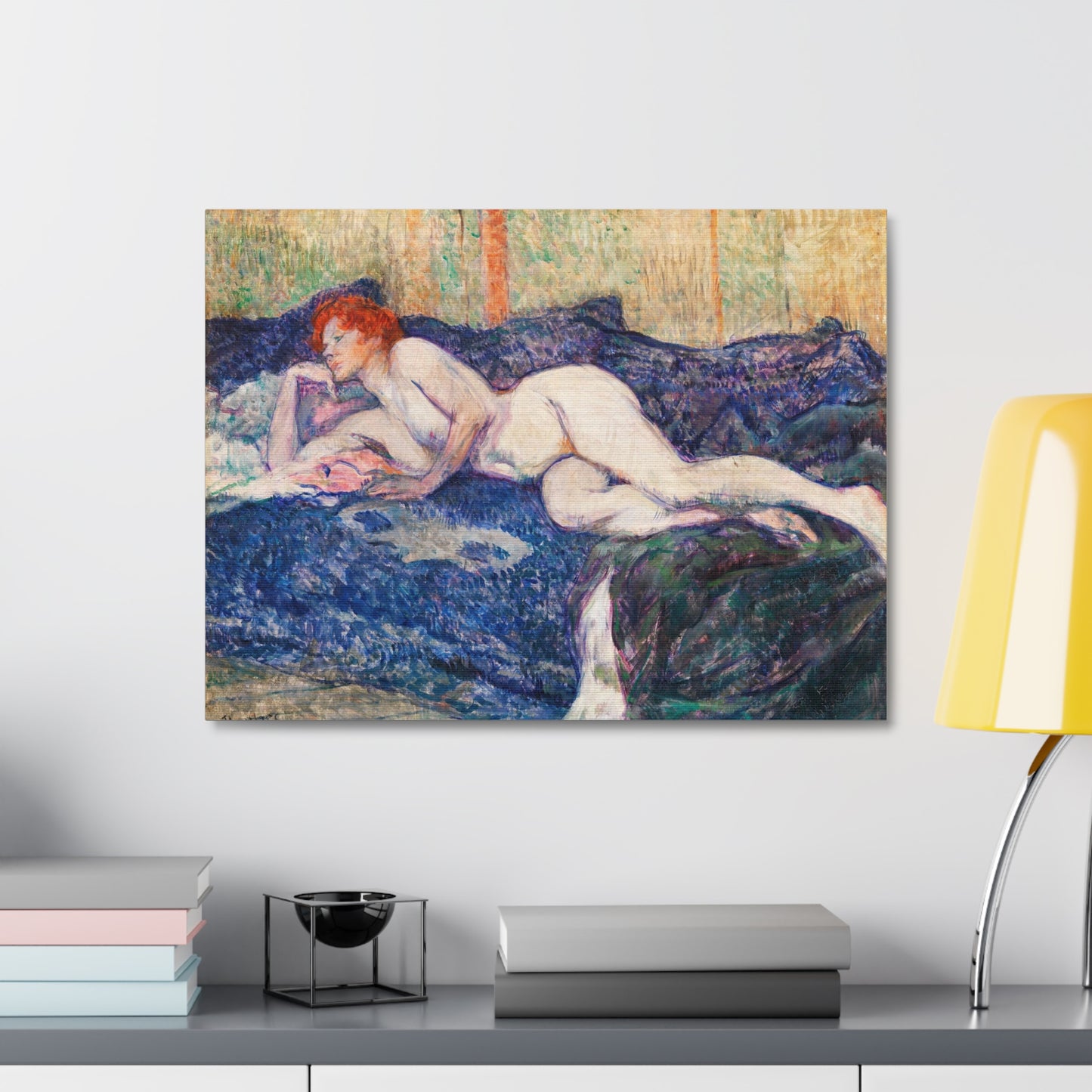 Nude Lying on a Couch (1897) by Henri Toulouse–Lautrec, Art Print from the Original on Canvas