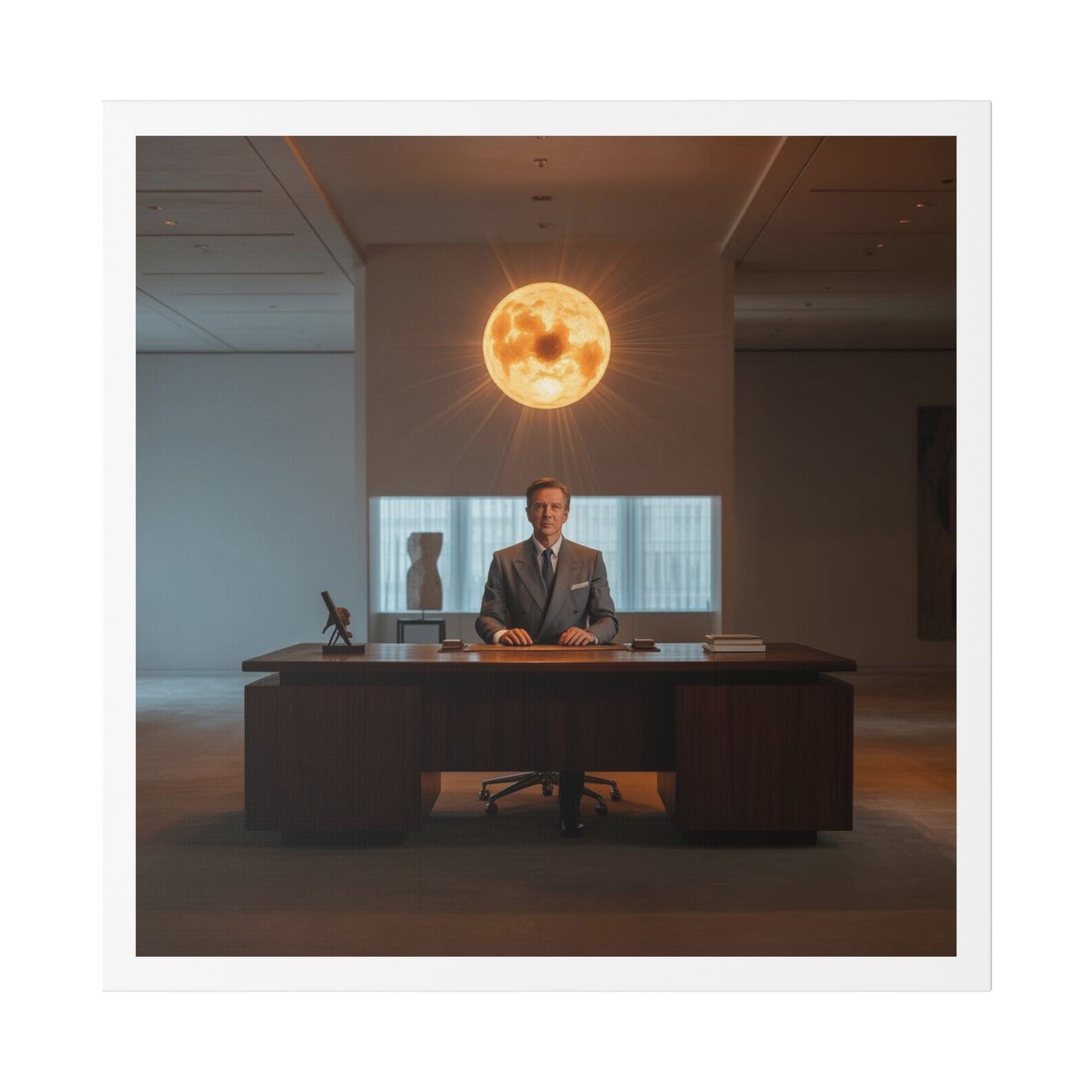 Boss Never Leaves the Building Without His Own Sun 'Designed by AI' Canvas Art Print