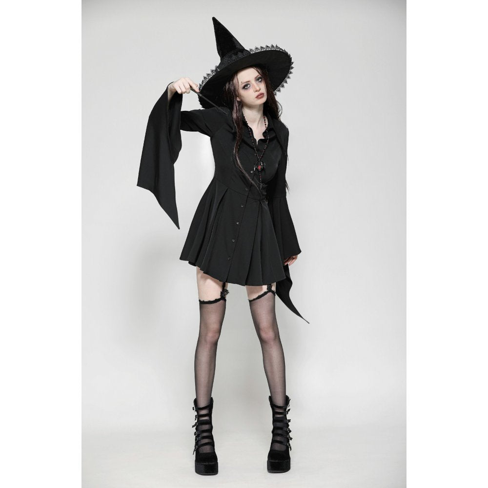 Dark in Love Darya Witchy Bell-Sleeve Shirt Dress