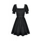 Dark in Love Gothic Lace Square-Neck Puff-Sleeve Dress