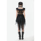 Dark in Love Seraphina Tiered Mesh and Ruffle Goth Gown