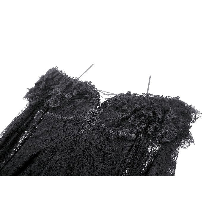 Dark in Love Cosette Elegant Gothic Off-Shoulder Ruffle Maxi Dress