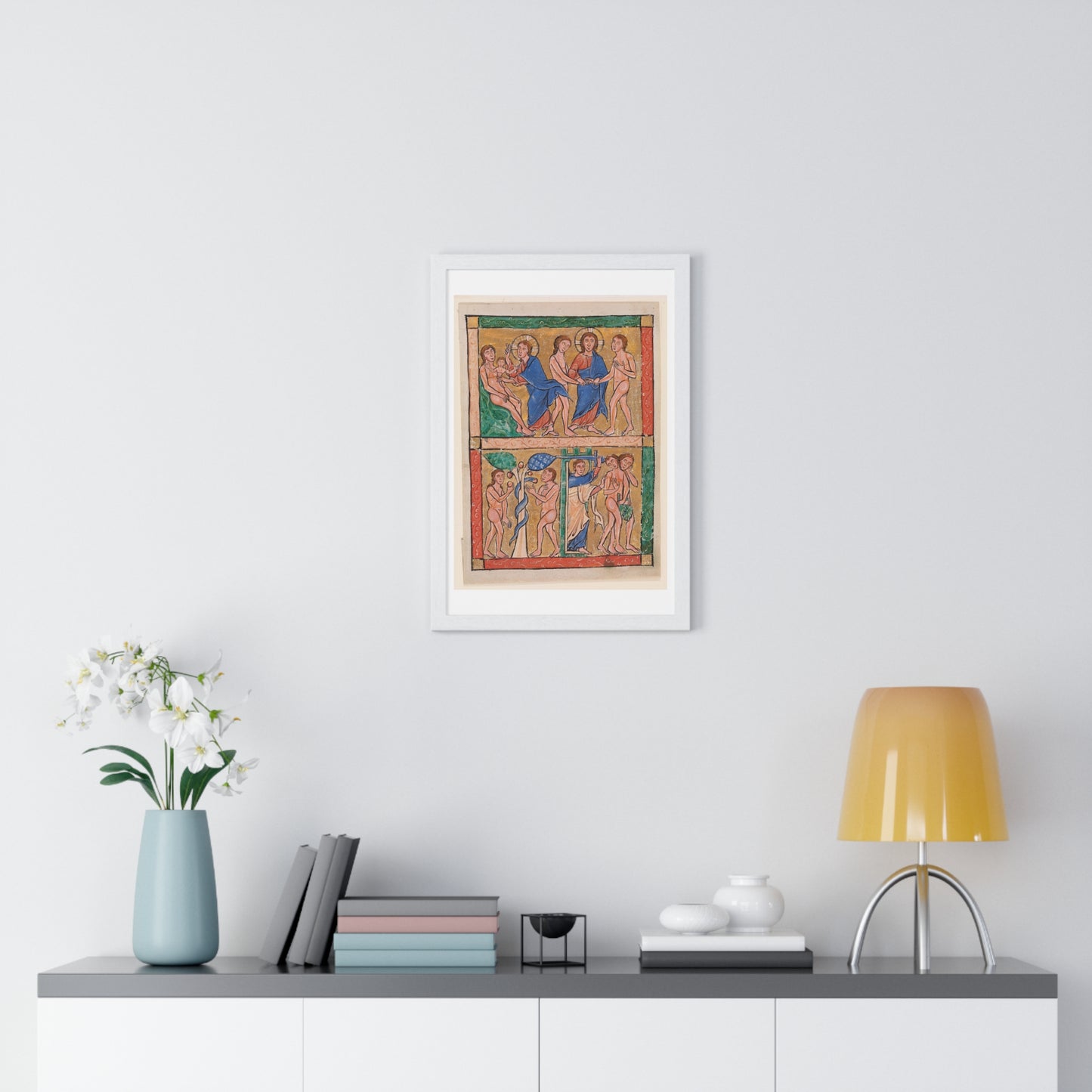 Scenes from the Book of Genesis: the Creation of Eve, the Marriage of Adam and Eve, the Temptation, and the Expulsion (circa 1250) from the Original, Framed Art Print