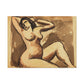 Female Nude Seated by Carl Newman Art Print on Satin Canvas, Stretched