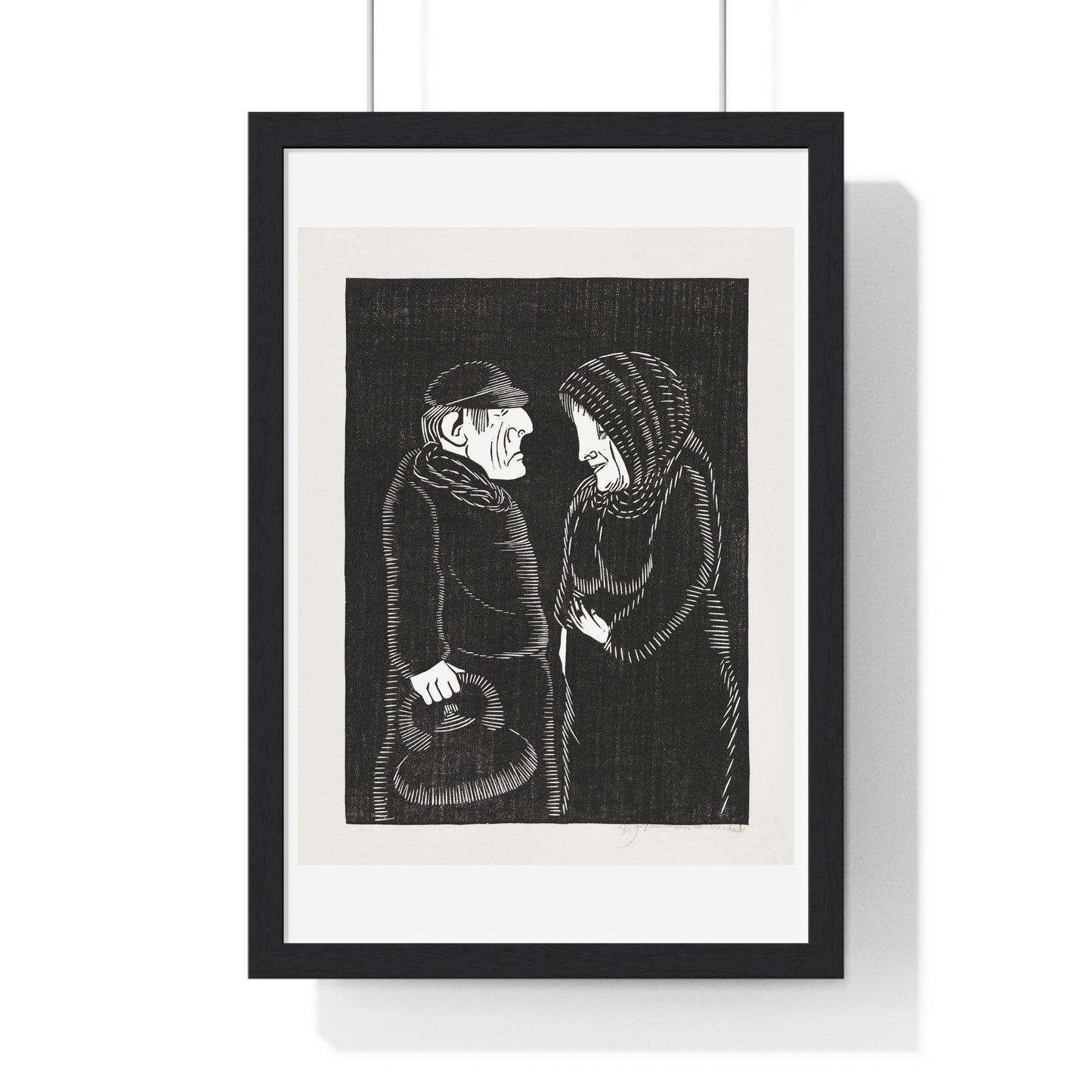 Fantastical Man and Woman 'Fantasie Man en Vrouw' (1929) by Samuel Jessurun de Mesquita, from the Original, Framed Art Print