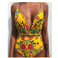 One-Piece Swimsuit Backless Monokini, Tropical Designs