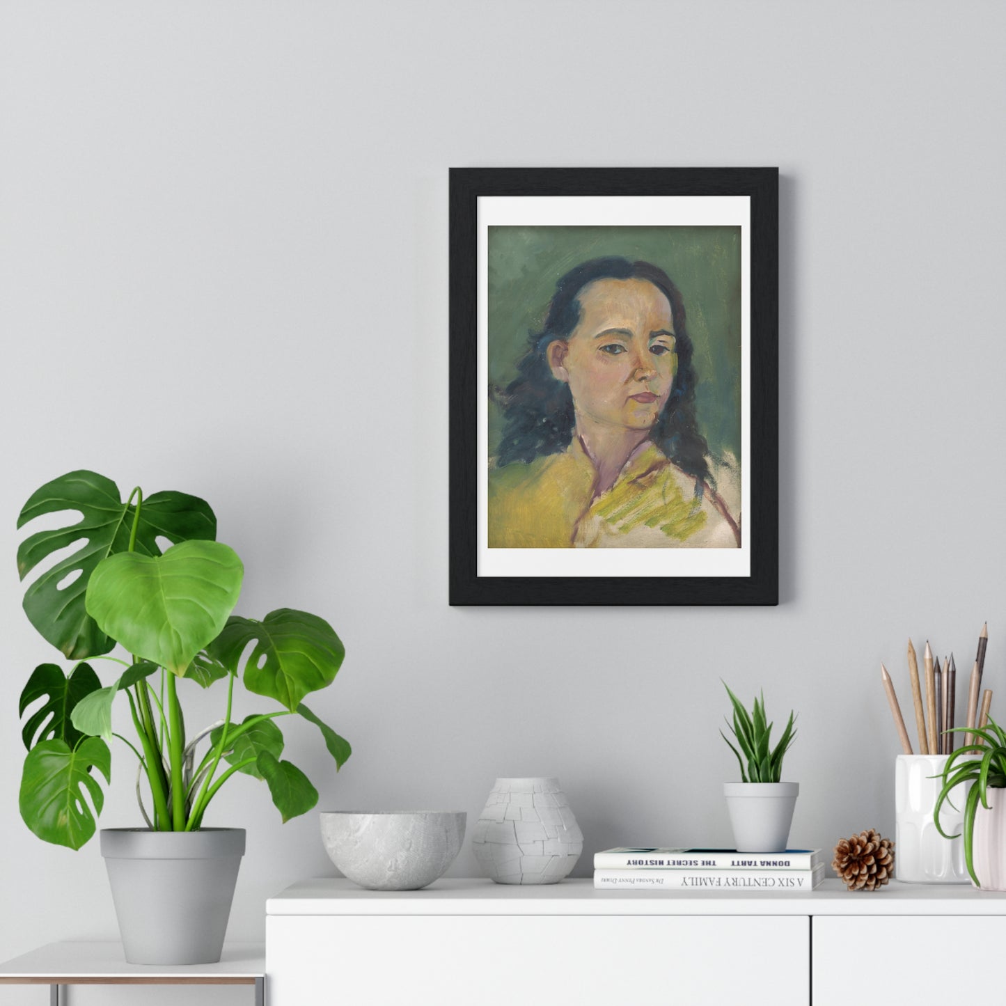 Portrait of a Woman (1920) by Arnold Peter Weisz Kubínčan, from the Original, Framed Art Print