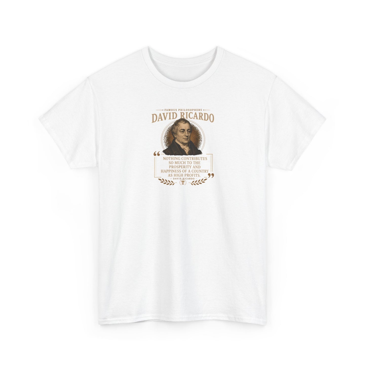David Ricardo on Society, Wealth and Profits, Philosophy Tribute T-Shirt