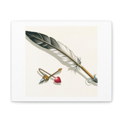 Quill Pen and Arrow Renaissance Art Painting 'Designed by AI' Art Print on Canvas