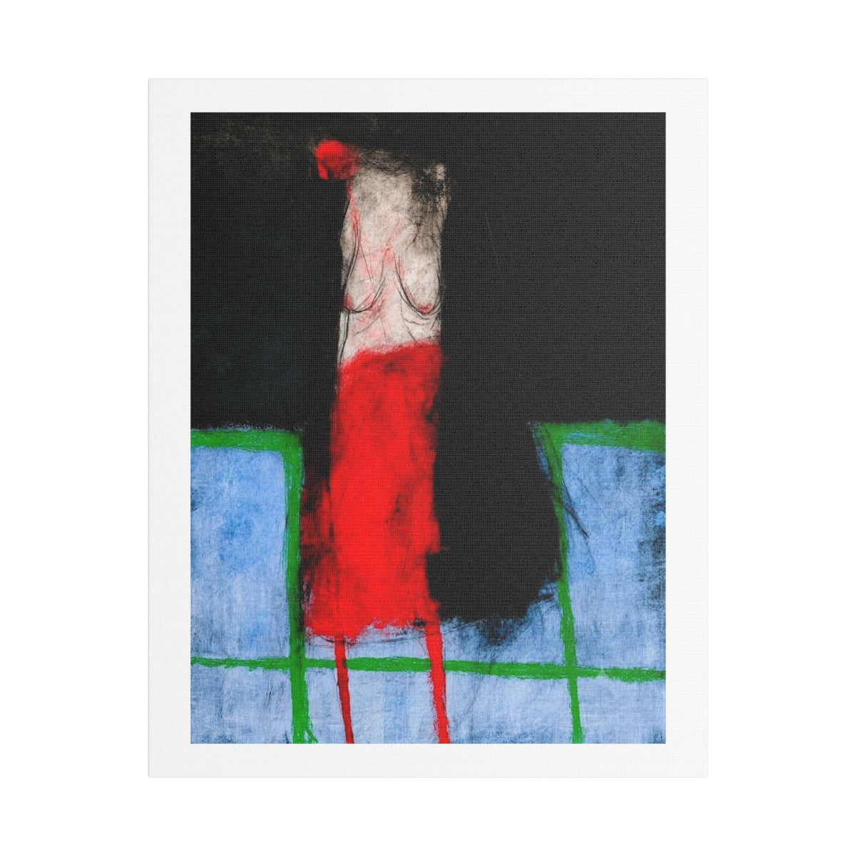 Grandmother, Neo-Surrealism, Art Print on Satin Canvas, Stretched