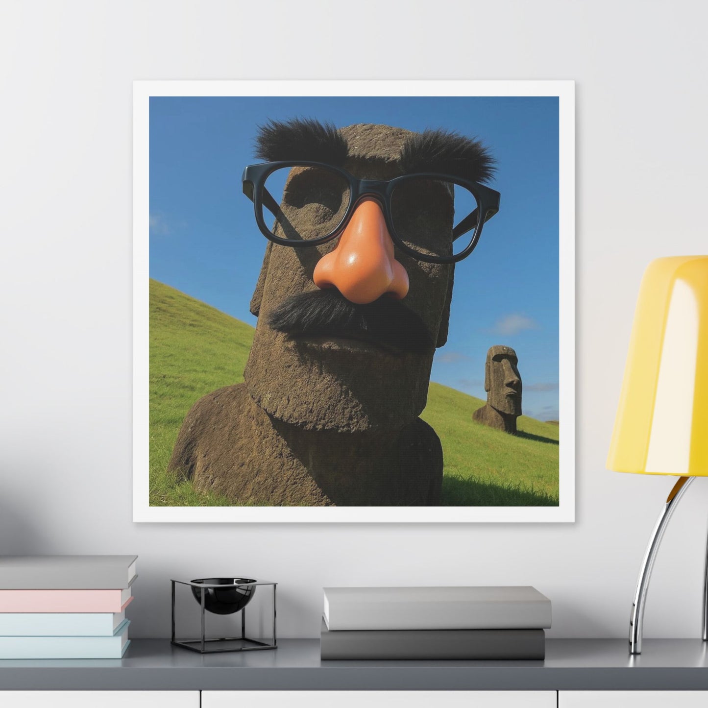 Moai Statues of Easter Island Seen on a Good Day II 'Designed by AI' Canvas Art Print