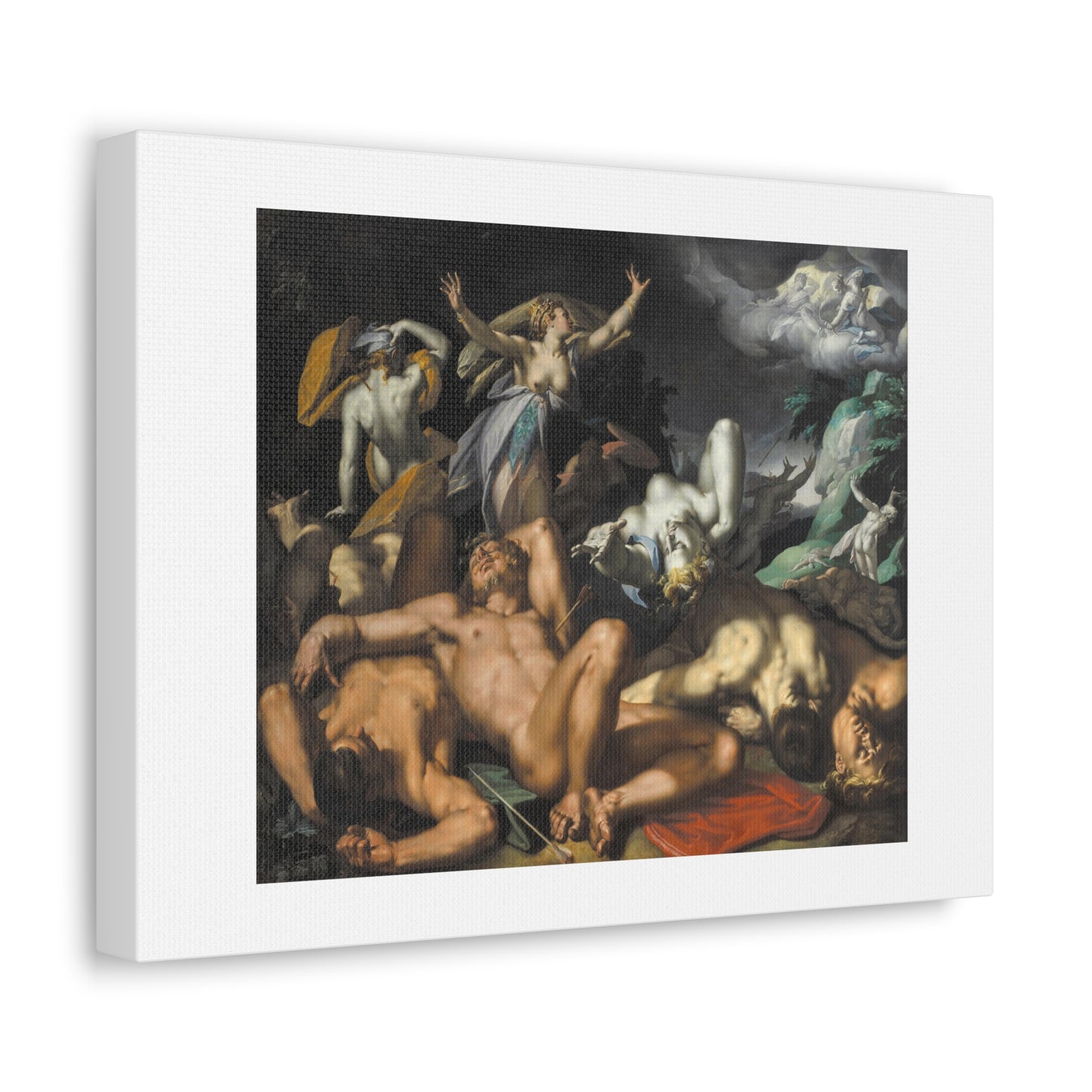 Apollo and Diana Punishing Niobe by Killing her Children (1591) by Abraham Bloemaert, from the Original, Art Print on Canvas