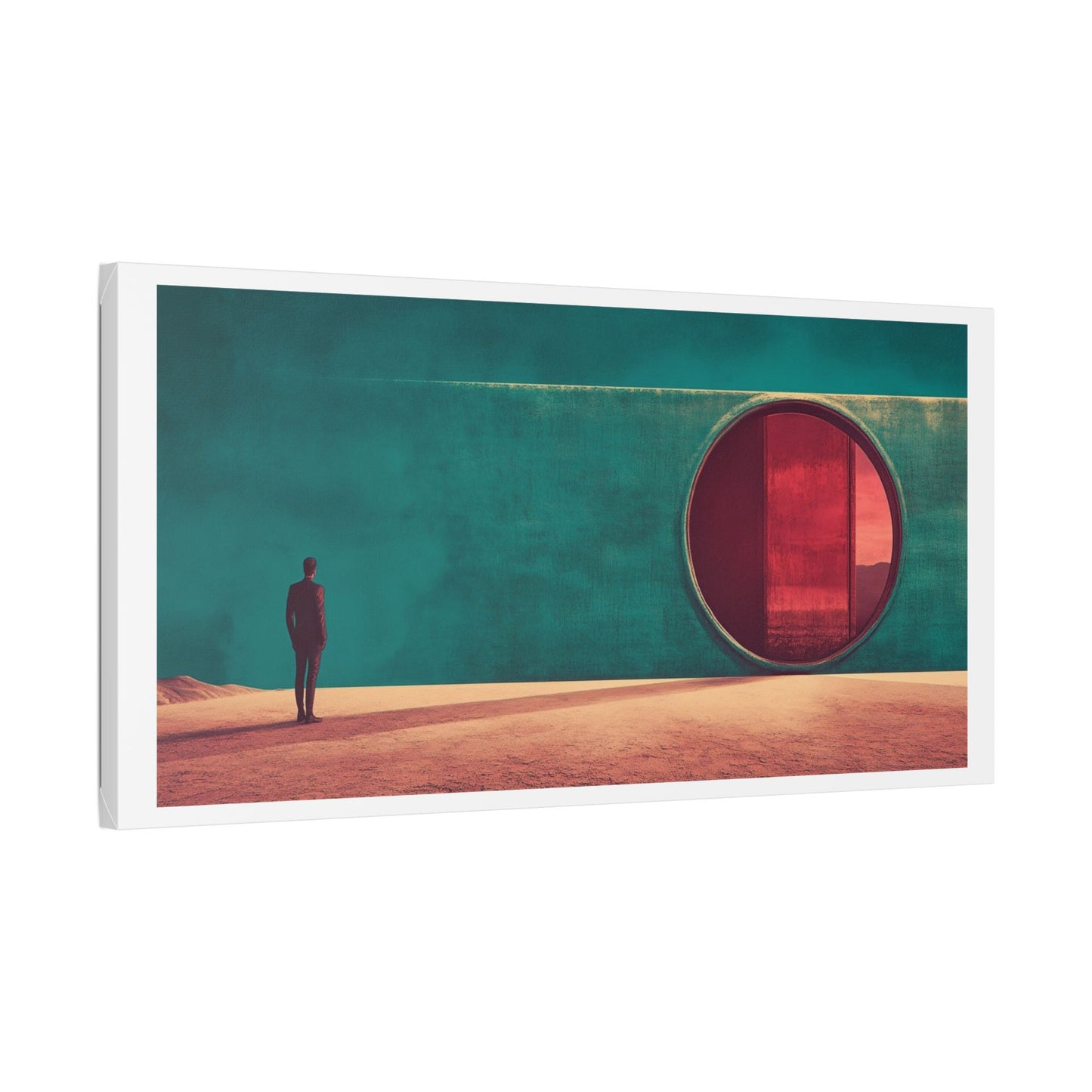 Man Entering Portal, Abstract, Large Canvas Art Print
