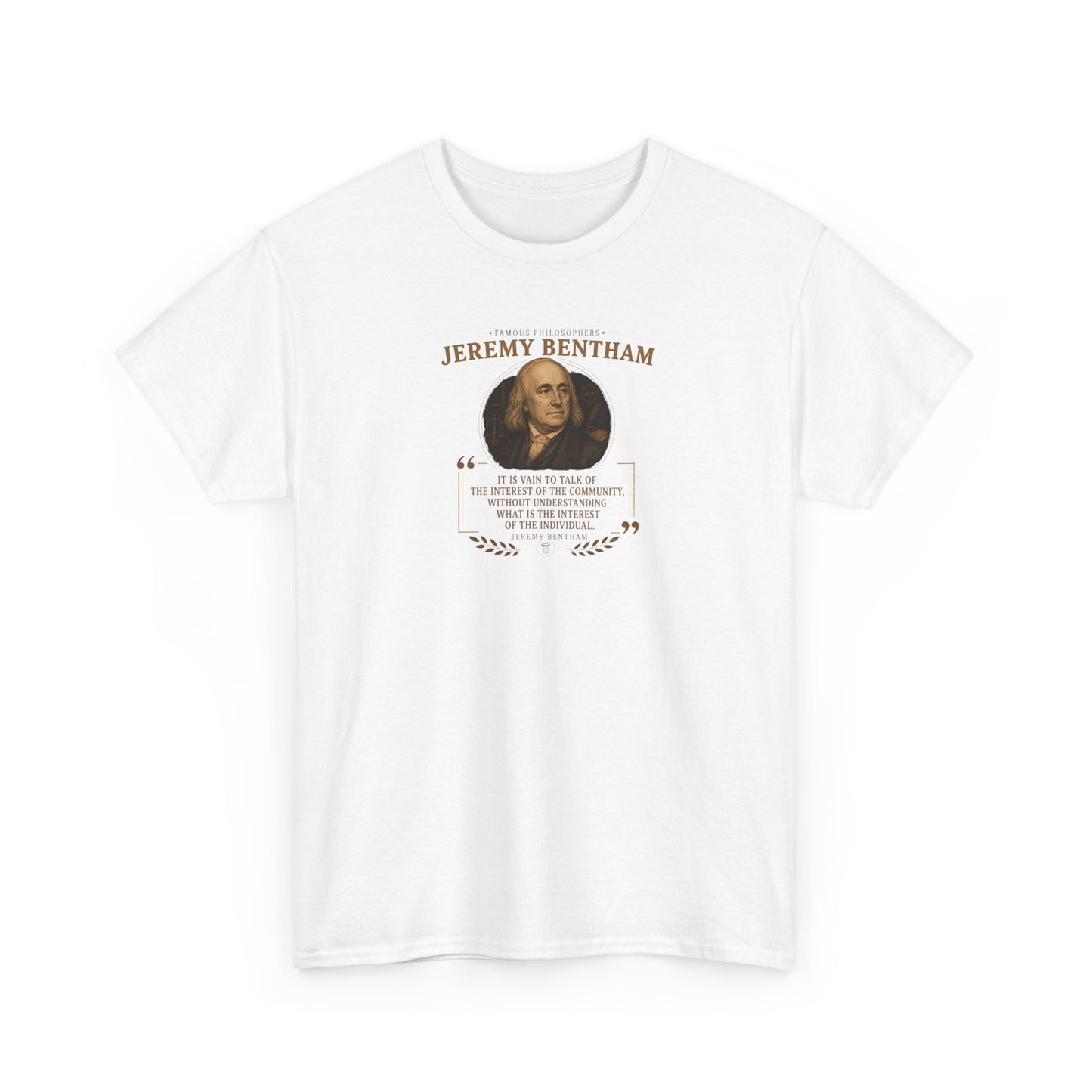 Jeremy Bentham on Community and Individuality, Philosophy Tribute T-Shirt