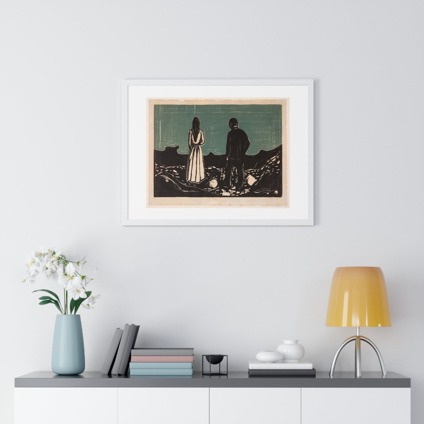 Two People. The Lonely Ones (1899) by Edvard Munch, from the Original, Framed Print