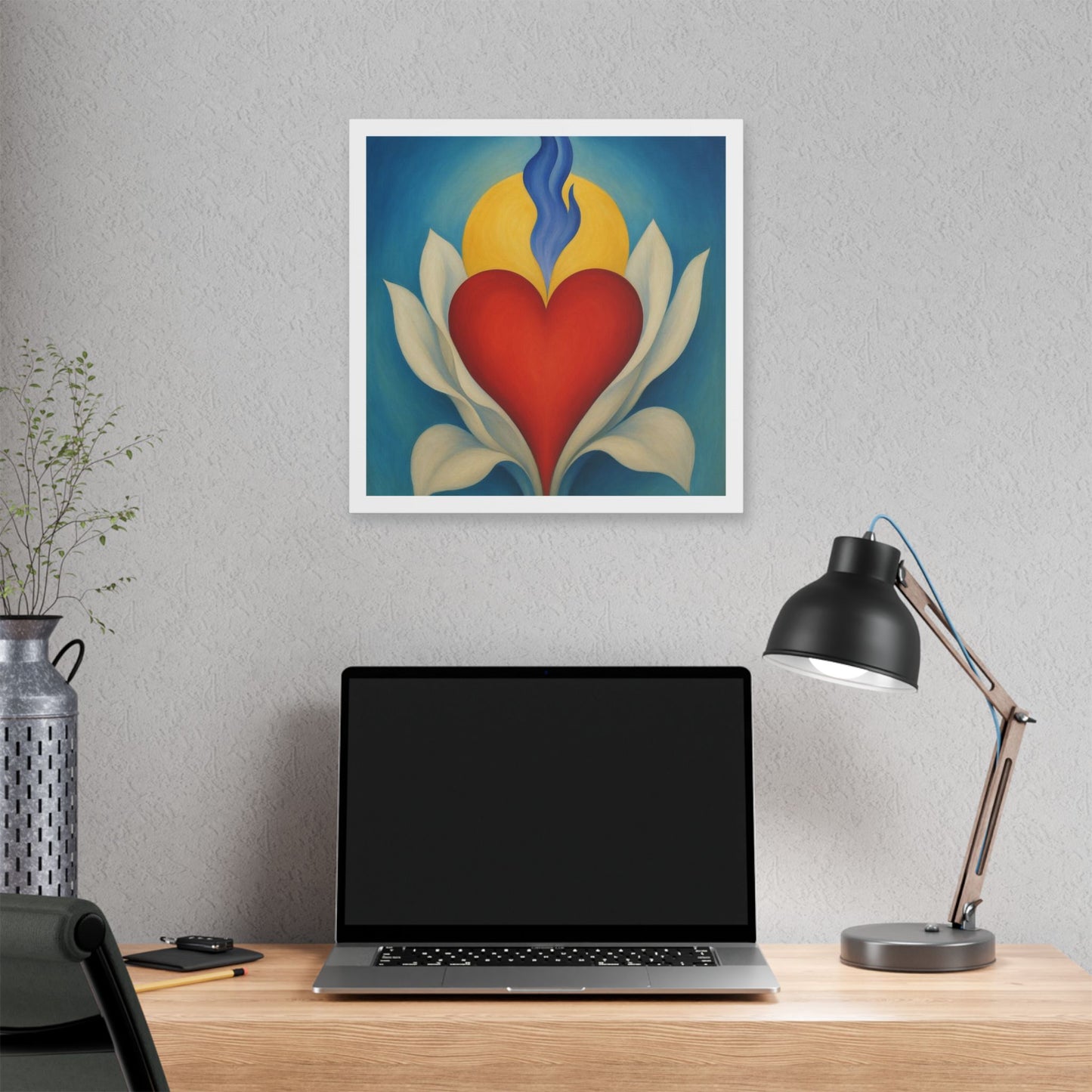 Love and Life in the Art Style of Georgia O'Keefe 'Designed by AI' Canvas Art Print