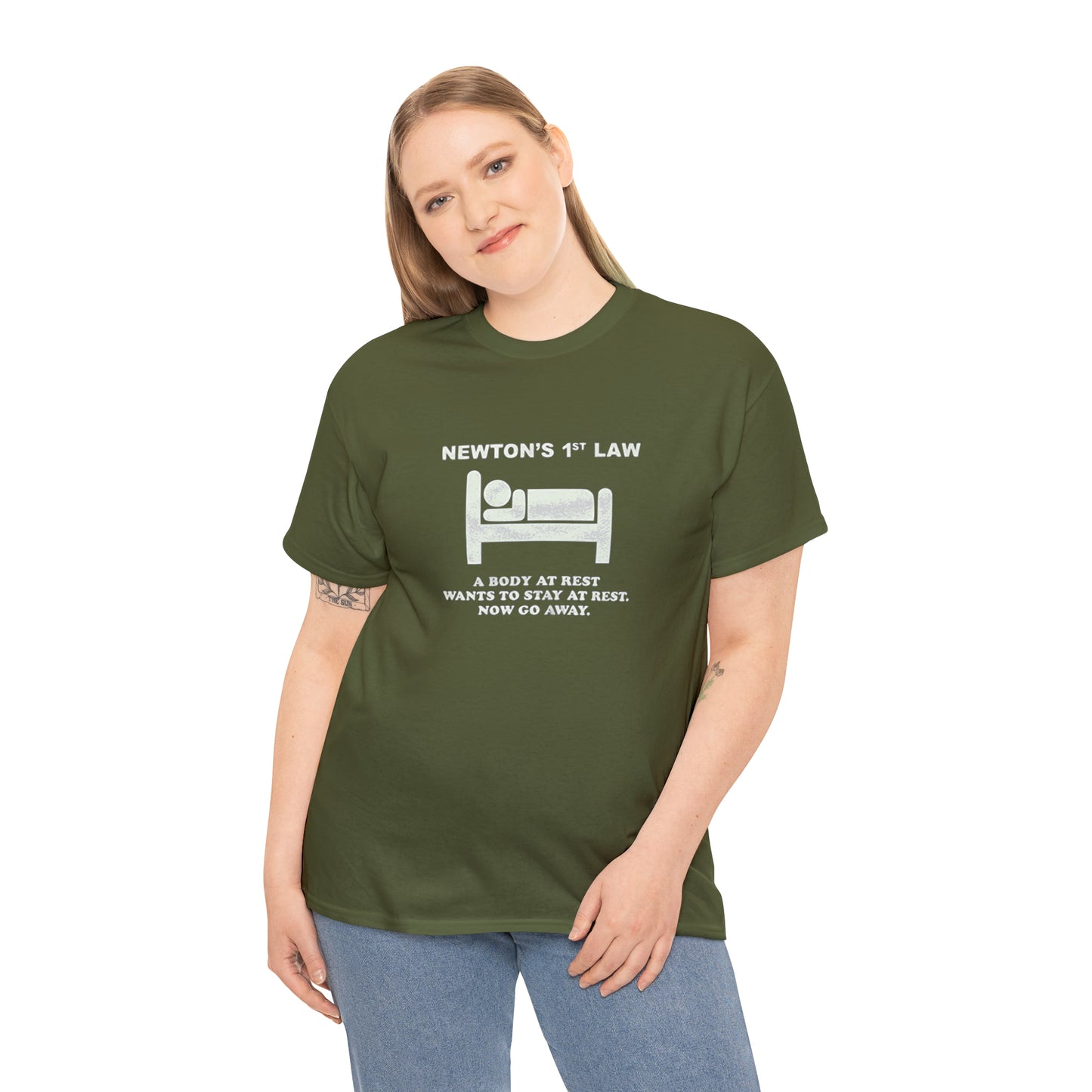 Isaac Newton's First Law of Motion Funny T-Shirt