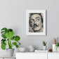 Salvador Dali Portrait, Pencil Sketch 'Designed by AI' Framed Art Print