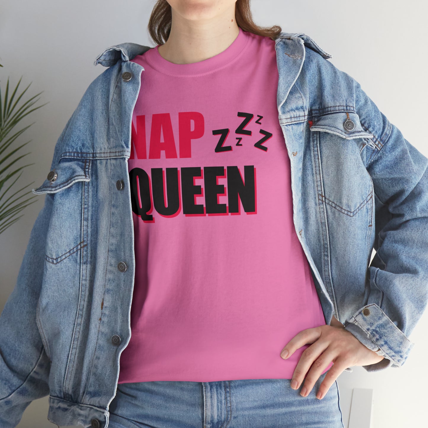 Nap Queen ヘビーコットン Tシャツ ユニセックス ワールドワイドサイズ 昼寝、睡眠、怠惰、休息