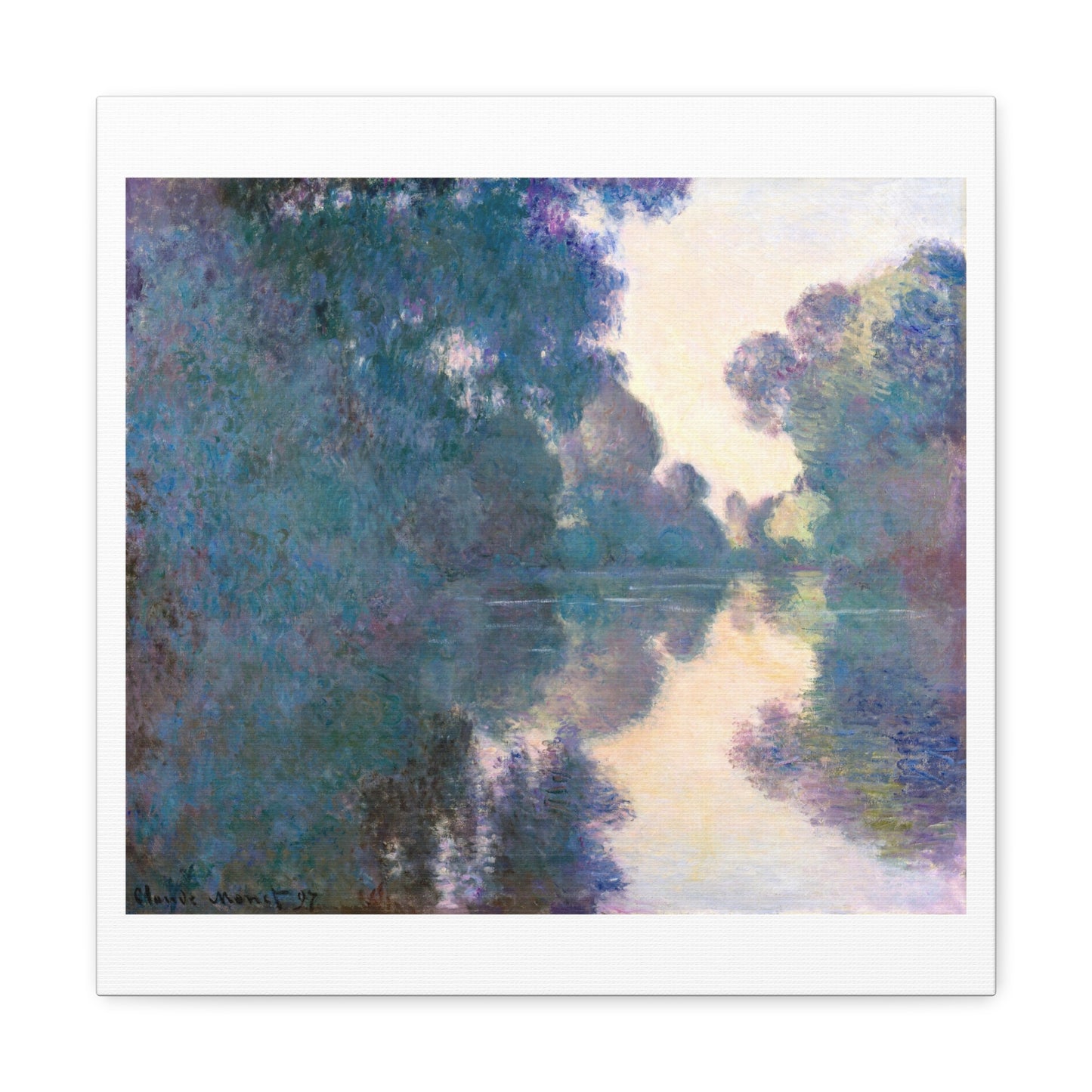 Morning on the Seine near Giverny (1897) by Claude Monet, from the Original, Art Print on Canvas