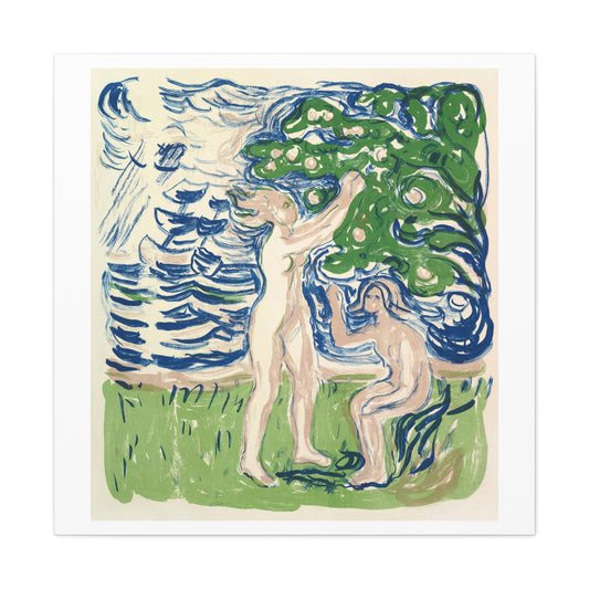 Girls Picking Apples (1915) by Edvard Munch Art Print from the Original on Satim Canvas