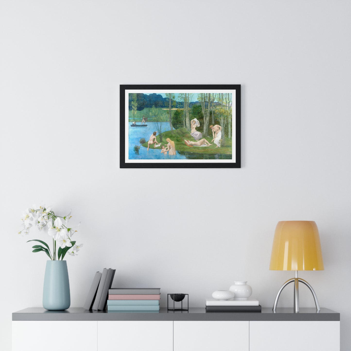 Summer (1891) by Pierre Puvis de Chavannes, from the Original, Framed Art Print