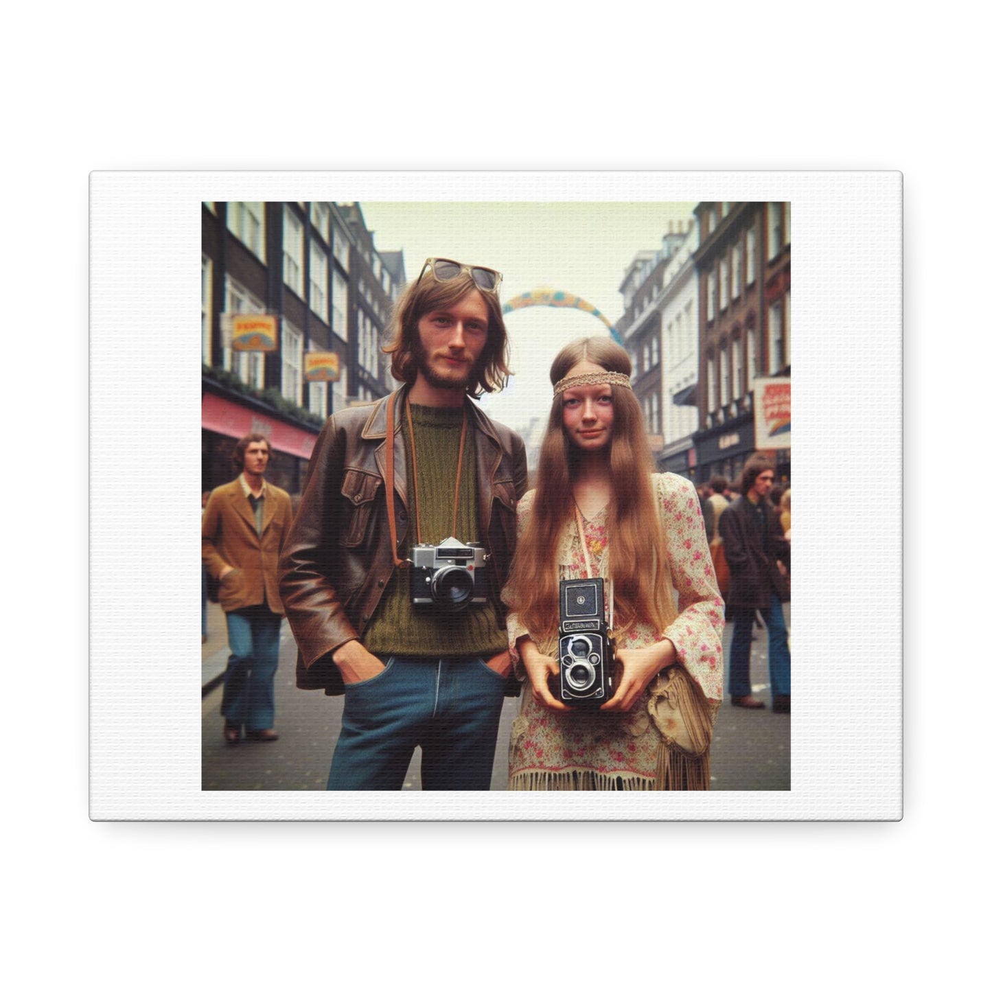 London Photography in the 1960s 'Designed by AI' Art Print on Canvas