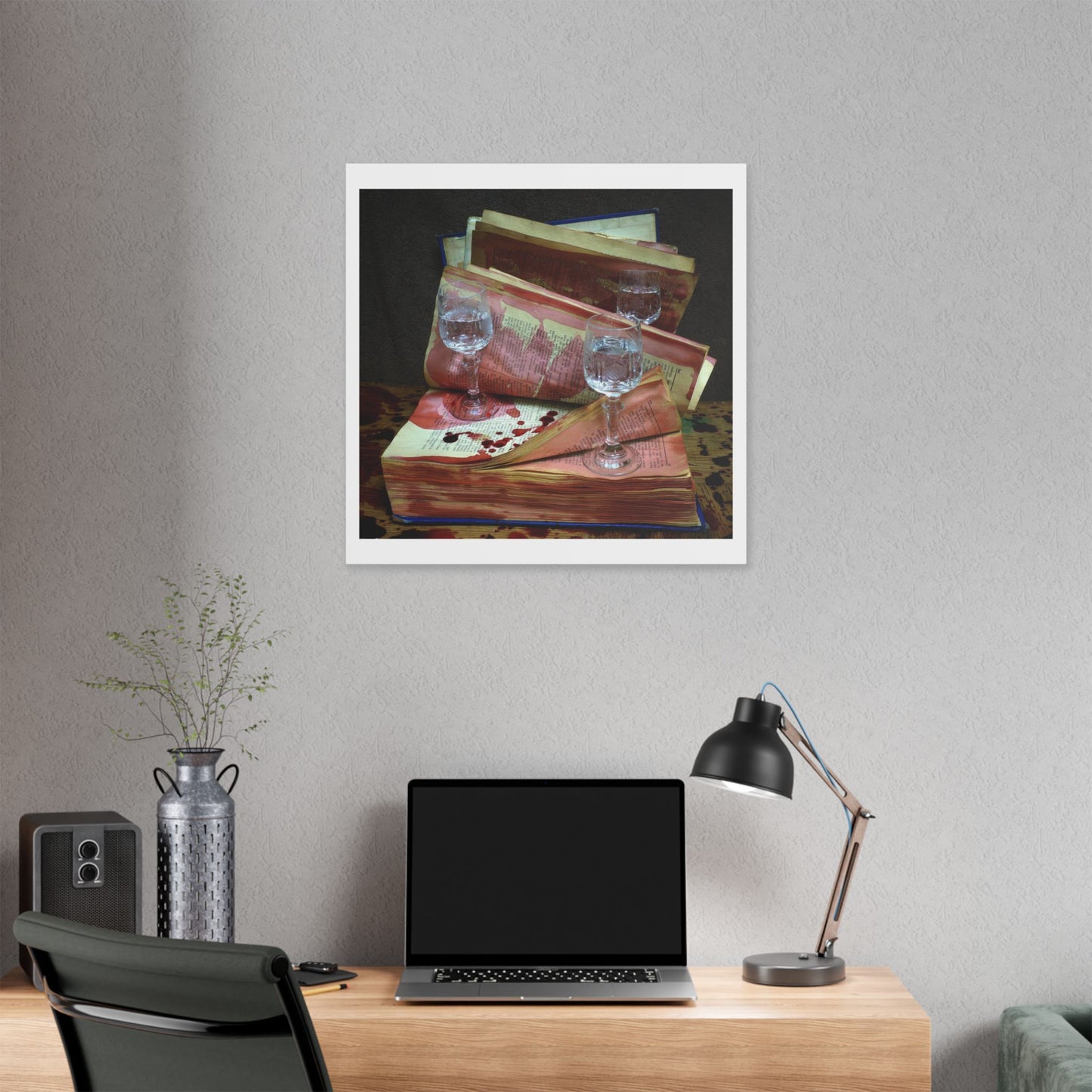 Night in the Library 'Designed by AI' Canvas Art Print