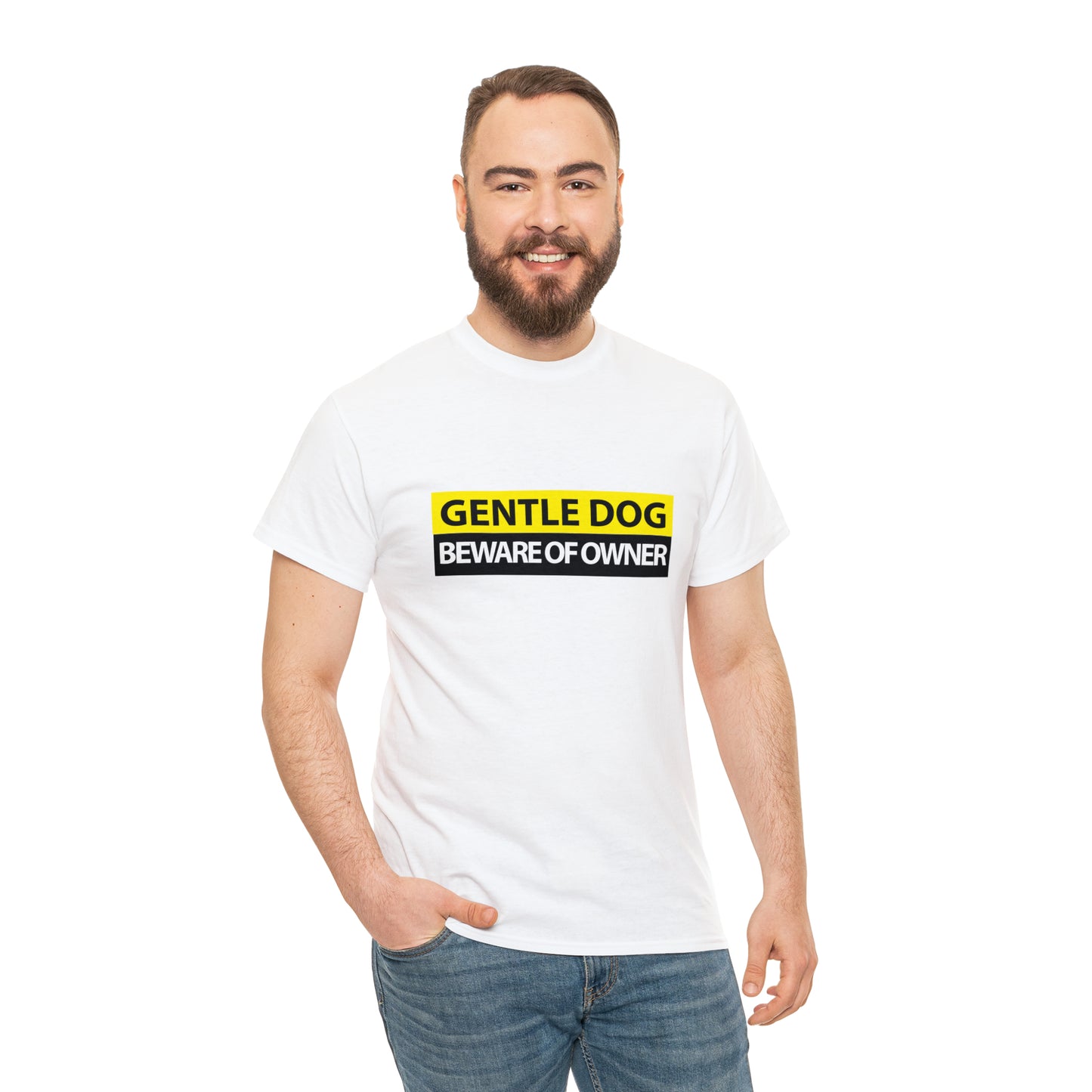 Gentle Dog, Beware of Owner Cotton T-Shirt