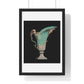 Lithograph of an Antique Green Vase (1866) a Beautiful Vase with Fantastical Decoration, from the Original, Framed Print
