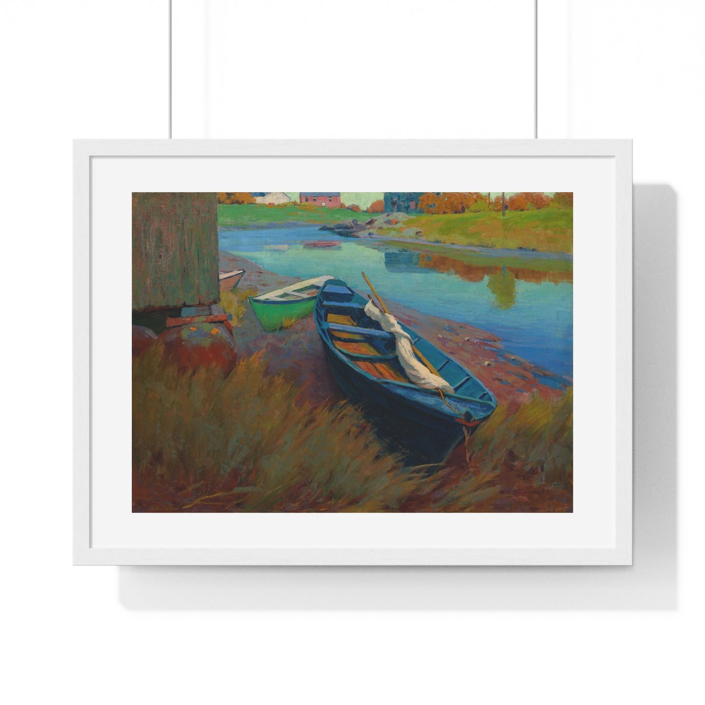 Boats at Rest (circa 1895) by Arthur Wesley Dow, from the Original, Framed Print