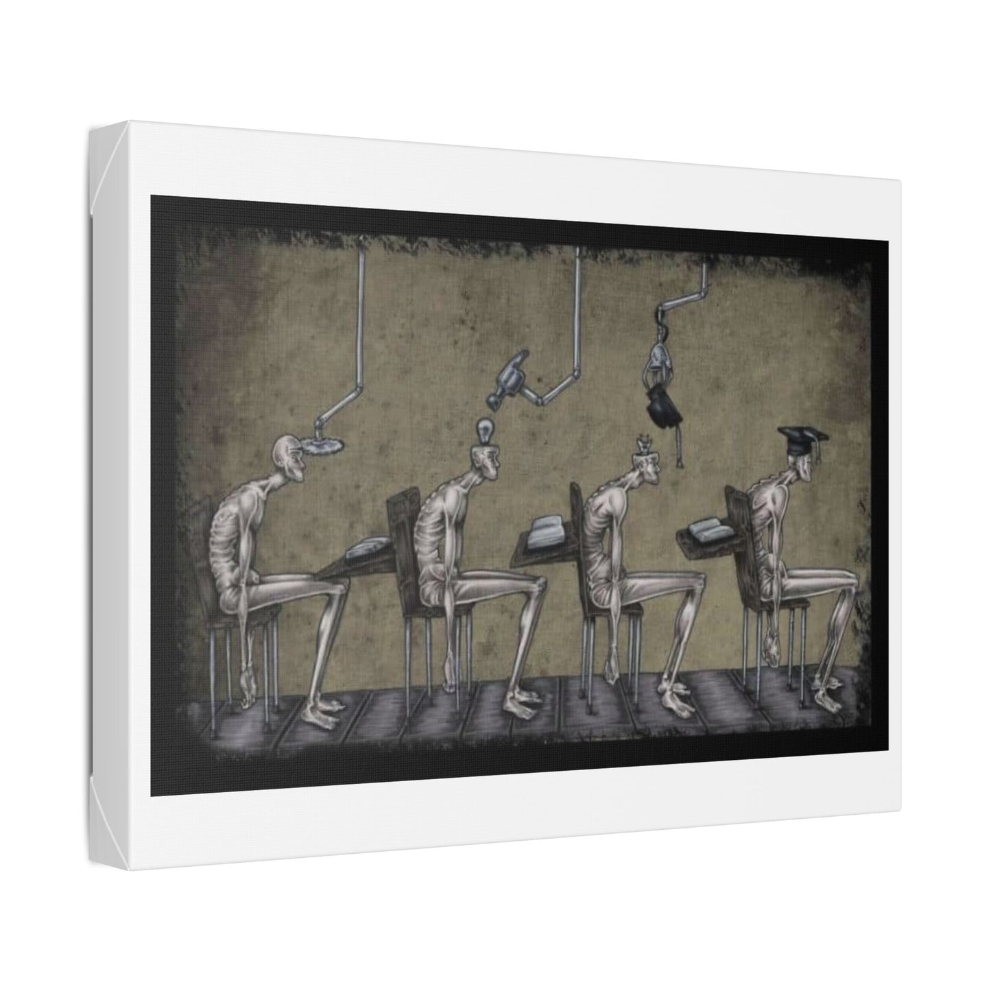 Mediocre Souls of Academia, Cartoon Art, Canvas Art Print