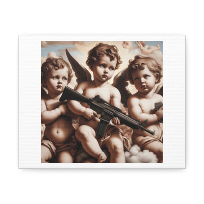 Cherubs are a Symbol of Divine Protection and Keeping Order in the Universe II 'Designed by AI' Art Print on Satin Canvas