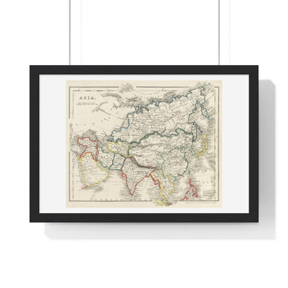 Antique Map of Asia from 'Beeton's Dictionary of Geography' (1868) by Samuel Orchart Beeton, from the Original, Framed Print