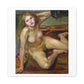 Nude Girl on a Rug (1912) by Lovis Corinth, Art Print from the Original on Canvas