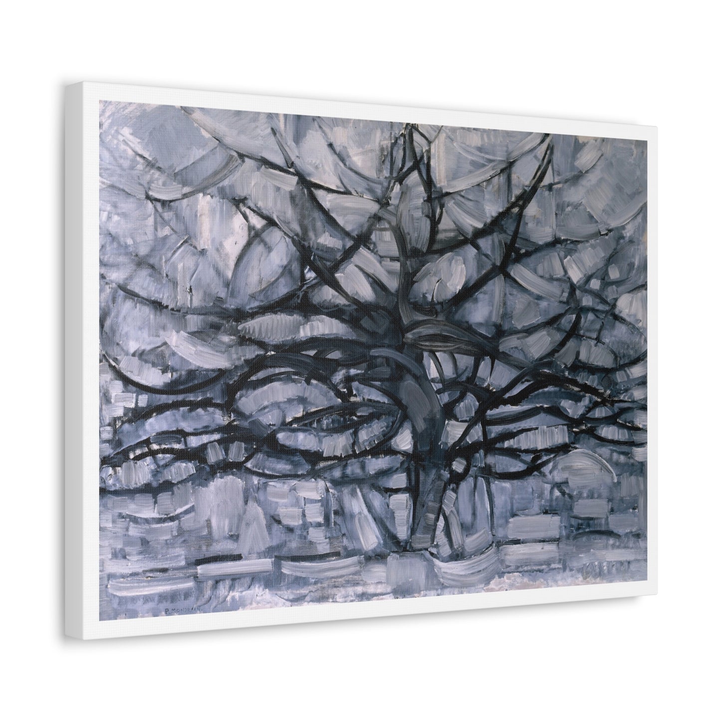 Gray Tree (1911) by Piet Mondrian, from the Original, Art Print on Canvas