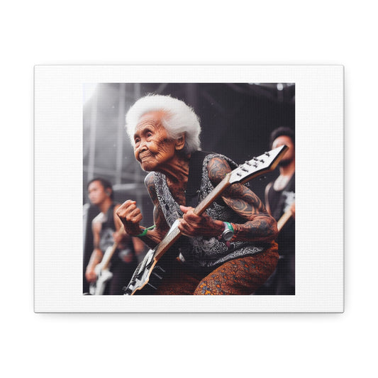 Rocking Asian Grandma' 'Designed by AI' Art Print on Canvas