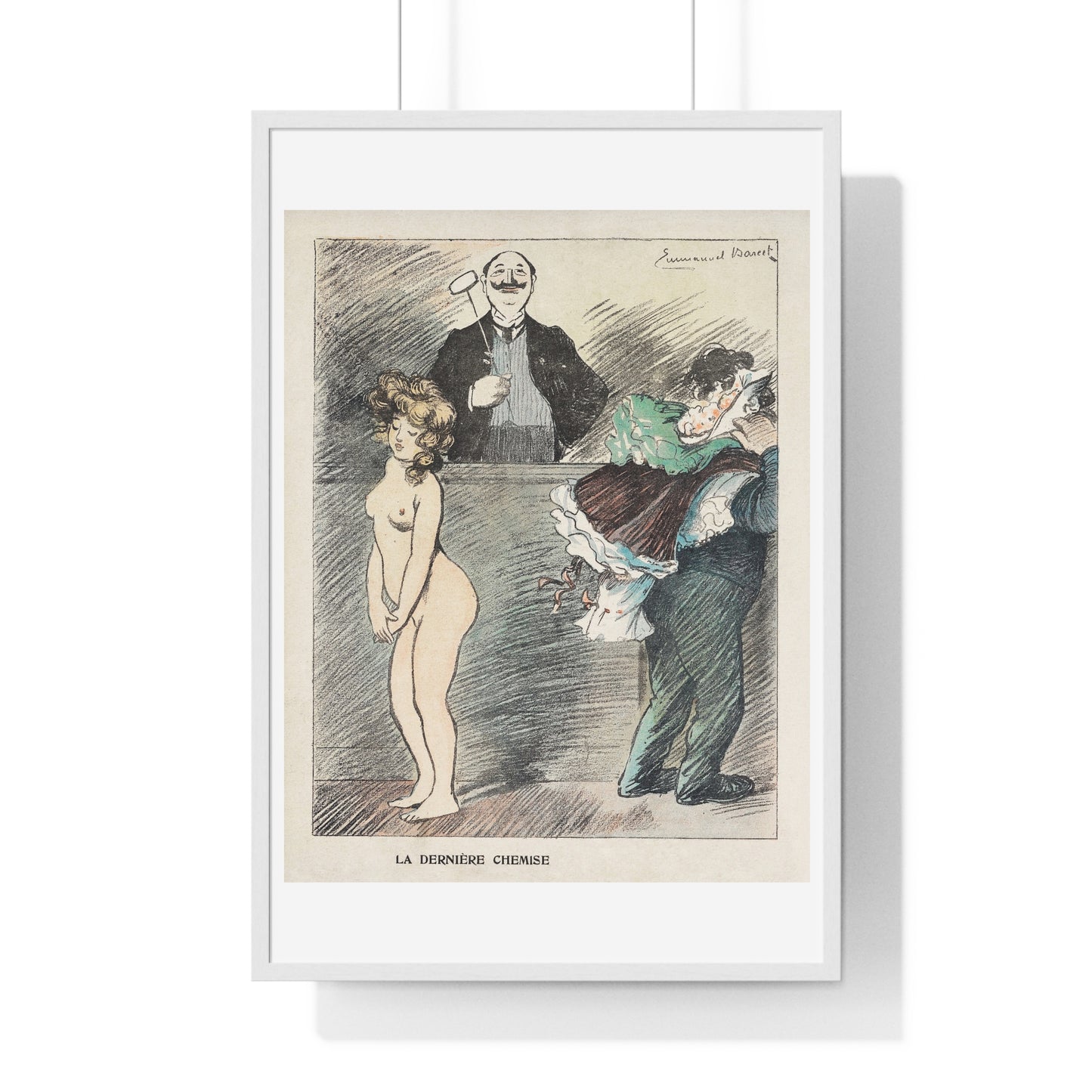 Veilinghouder met een Naakte Vrouw (1905) by Anonymous, from the Original, Framed Art Print