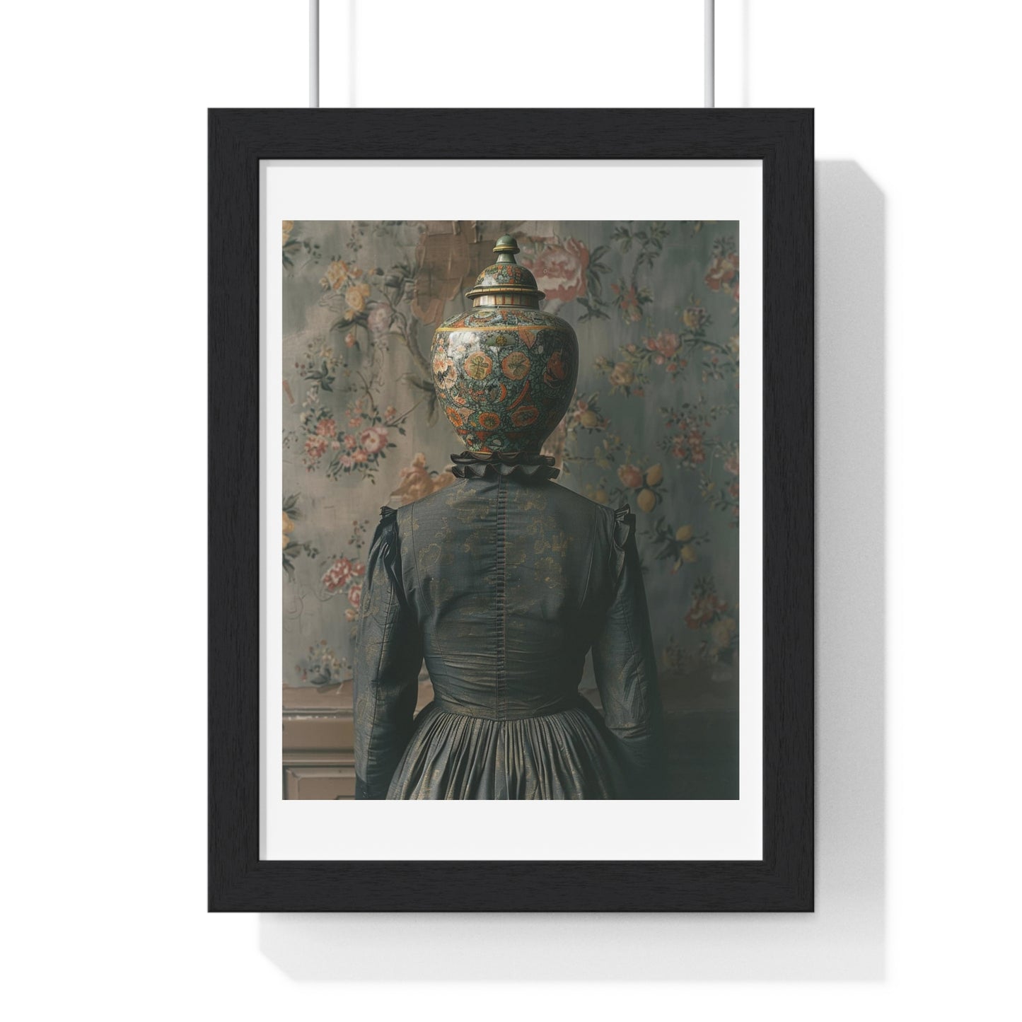 Head Replacement II, Abstract Art 'Designed by AI', Framed Art Print