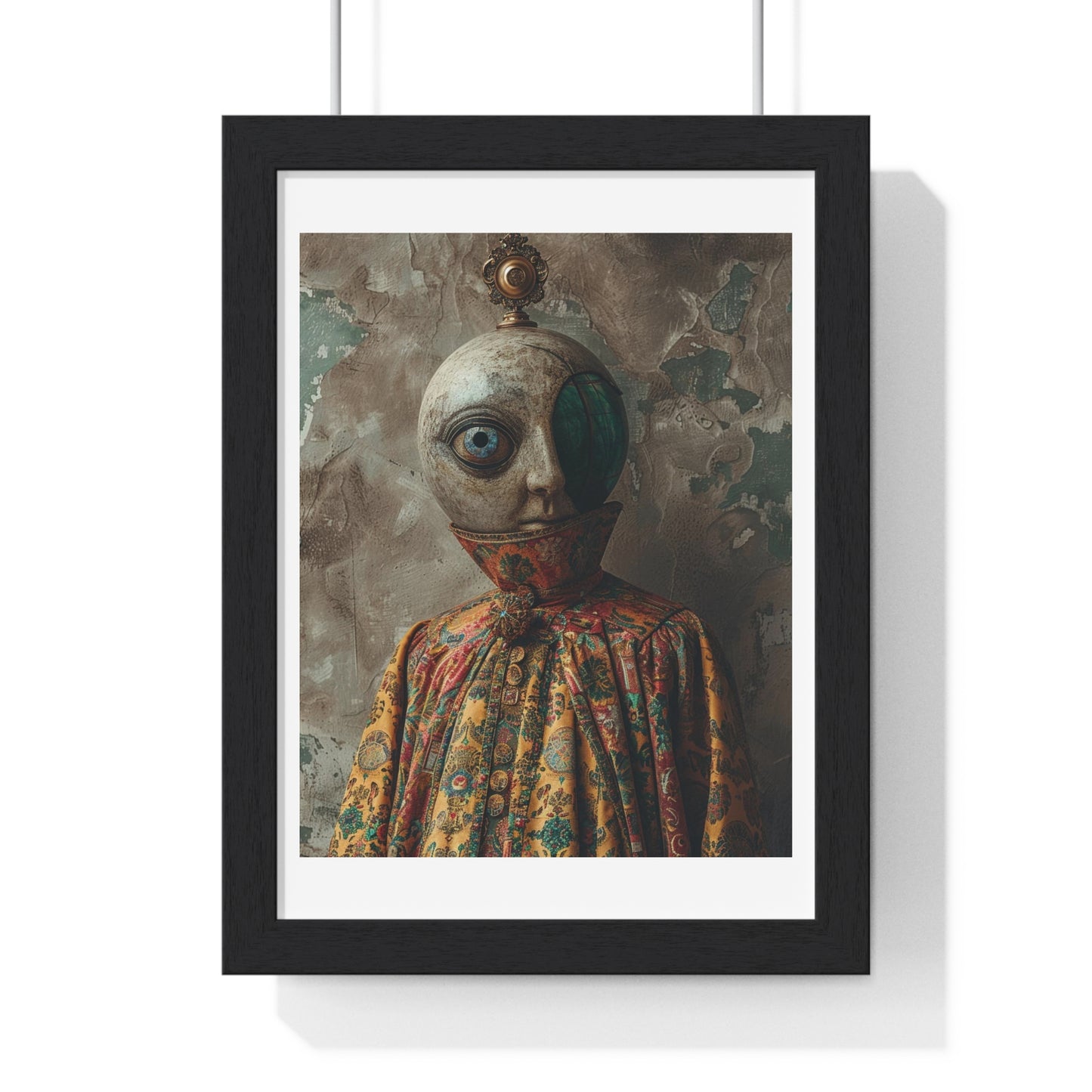 Head Replacement III, Abstract Art 'Designed by AI', Framed Art Print