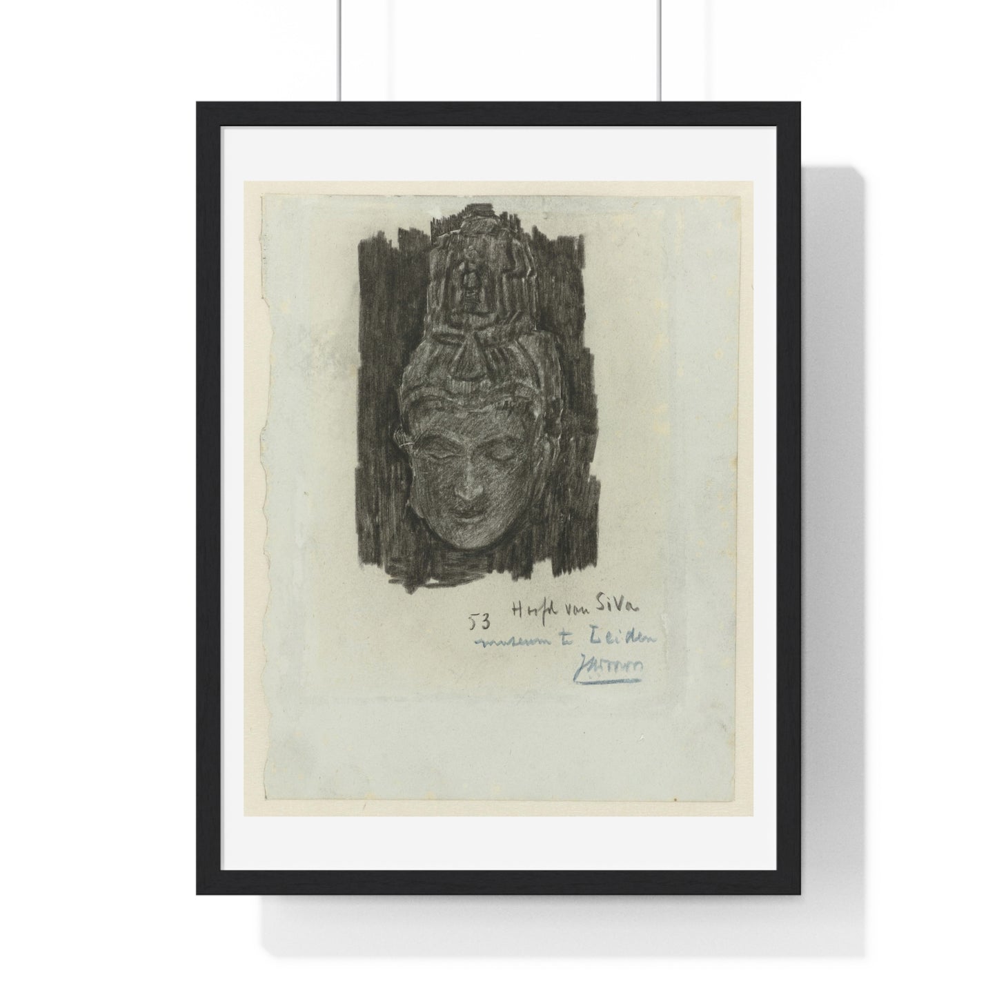 Study of Head of Shiva in the Museum of Ethnology in Leiden (1868–1928) by Jan Toorop, from the Original, Framed Print