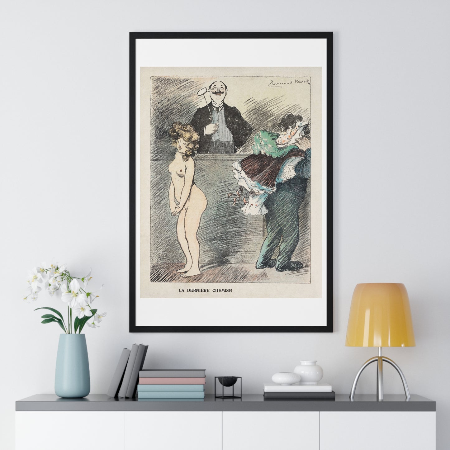 Veilinghouder met een Naakte Vrouw (1905) by Anonymous, from the Original, Framed Art Print