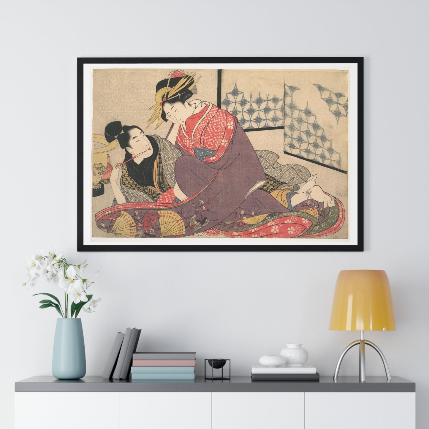 Erotic Print by Utamaro Kitagawa (1754–1806) from the Original, Framed Art Print