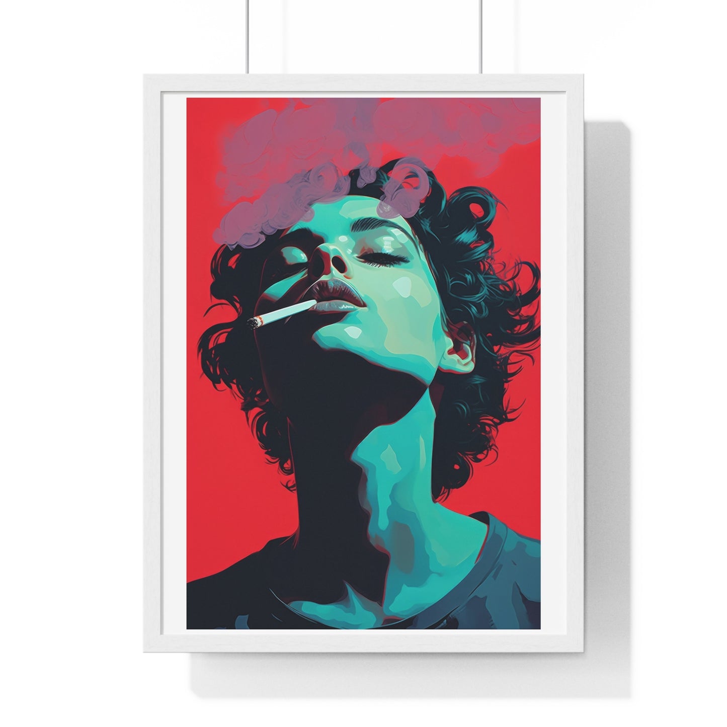 Teenager Art Portrait 'Designed by AI' Wooden Framed Print