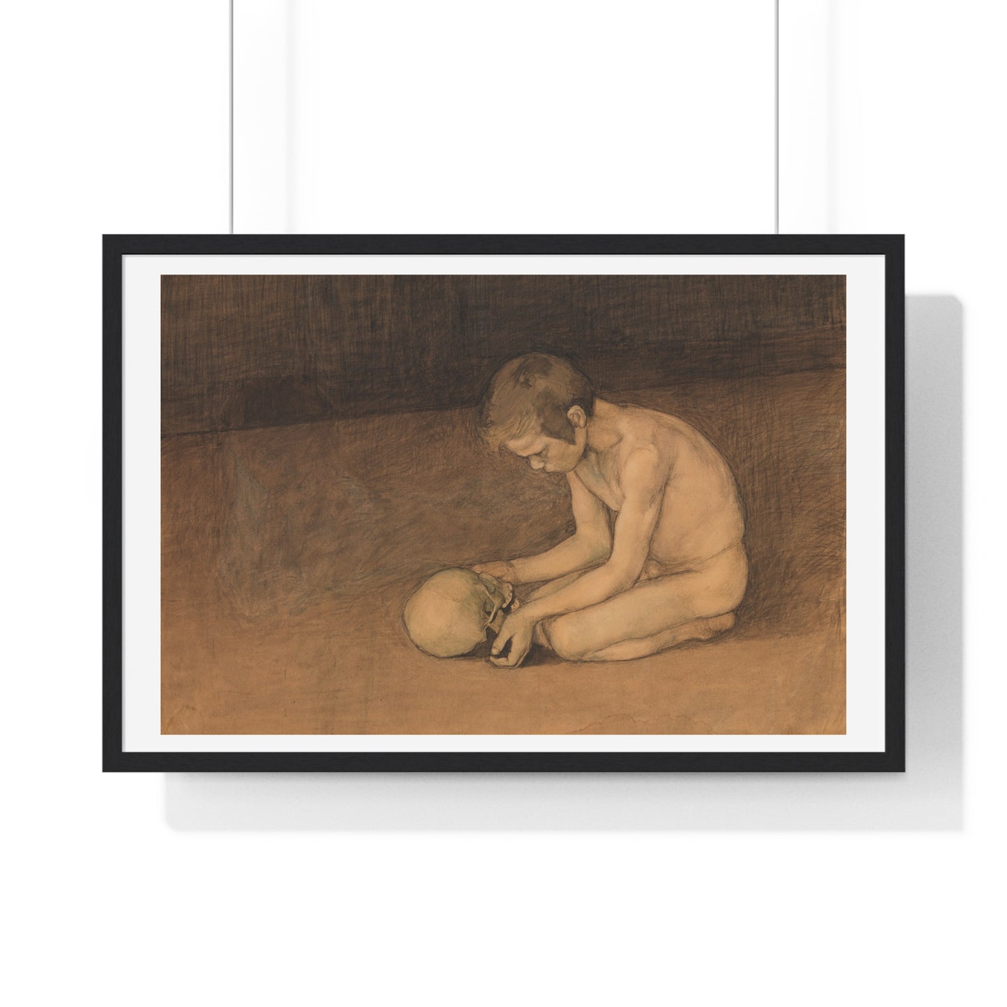 Boy with Skull (1893) by Magnus Enckell, from the Original, Framed Print