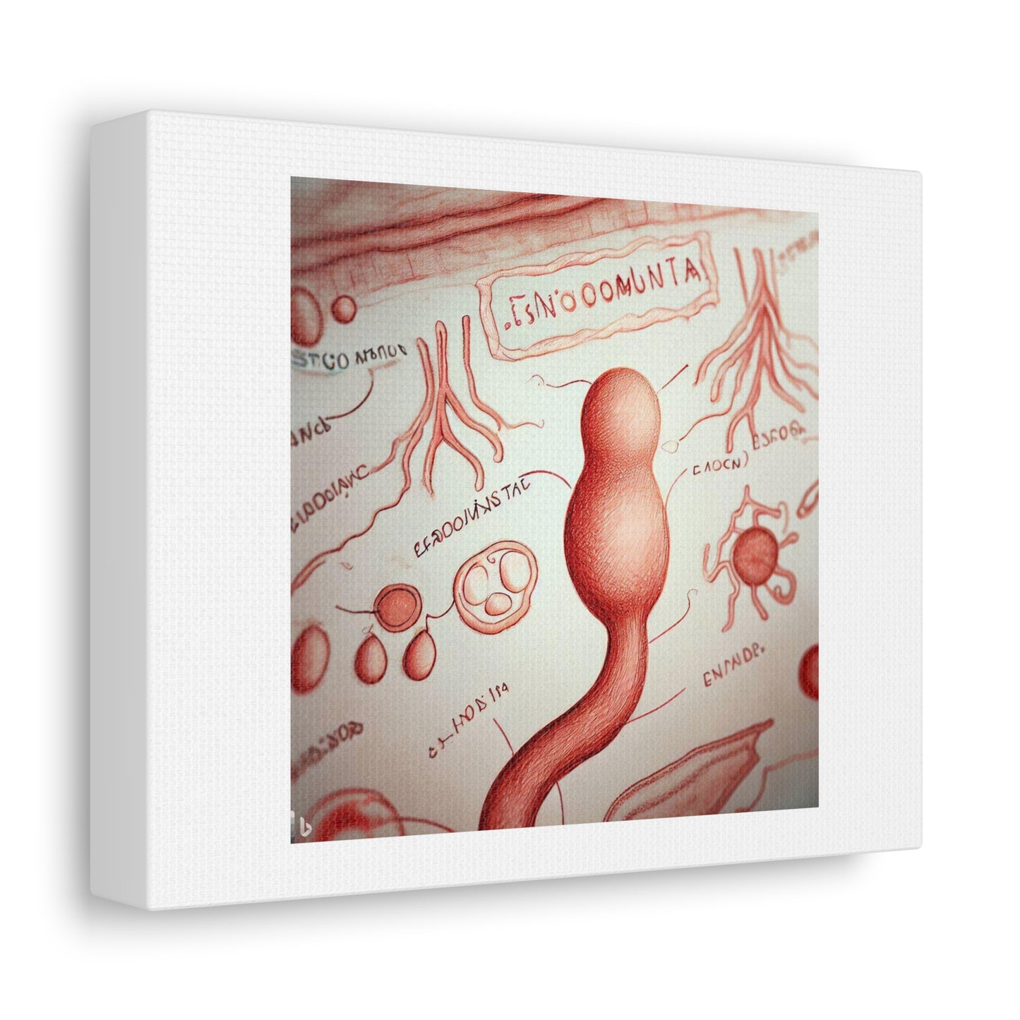 Medical Drawing of Endosomatophilia 'Designed by AI' Art Print on Canvas