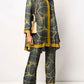 Women's Long-Sleeve Bold Print Barbarella-Style Two-Piece Trouser Suit